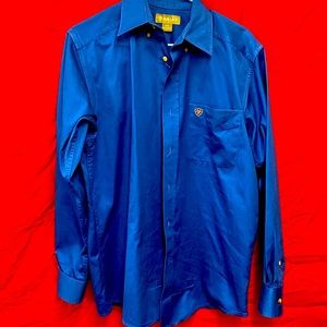 Ariat men s long sleeve button down royal blue shirt